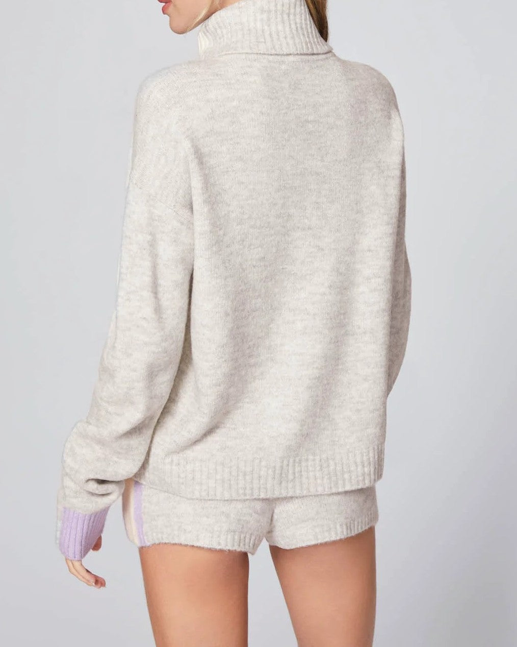 Color Block Turtleneck Sweater