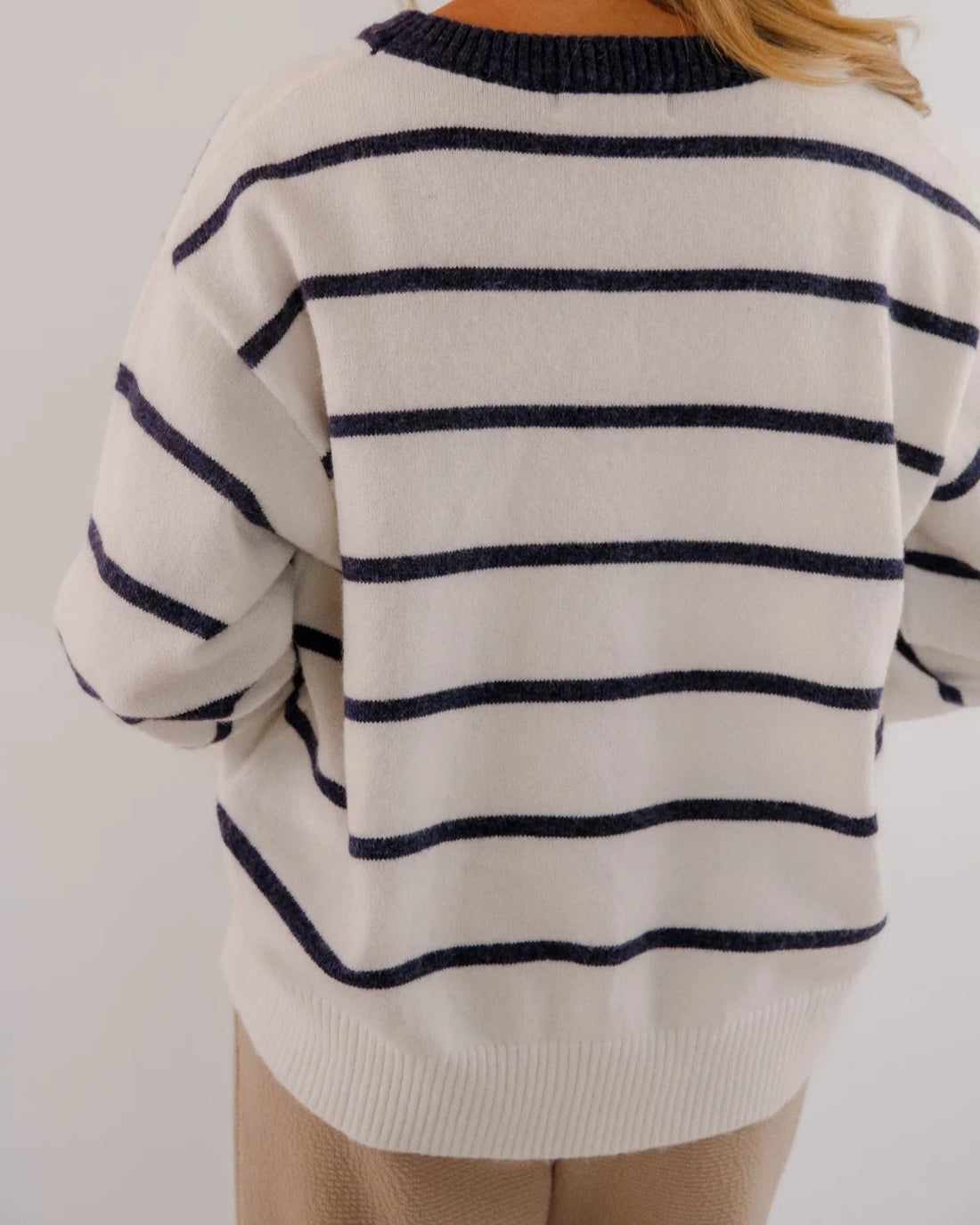 Striped Crew Neck Oversized Sweater